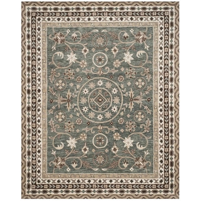 Safavieh Bella 5' Square Hand Tufted Wool Rug in Gray and Taupe