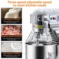 thumbnail image 5 of Kselythan 10QT Commercial Food Mixer, 600W Electric Stand Mixer with Stainless Steel Bowl, Commercial Mixer with 3 Speeds Adjustable for Bakeries Pizzeble for Bakeries Pizzerias Restaurants, 5 of 8