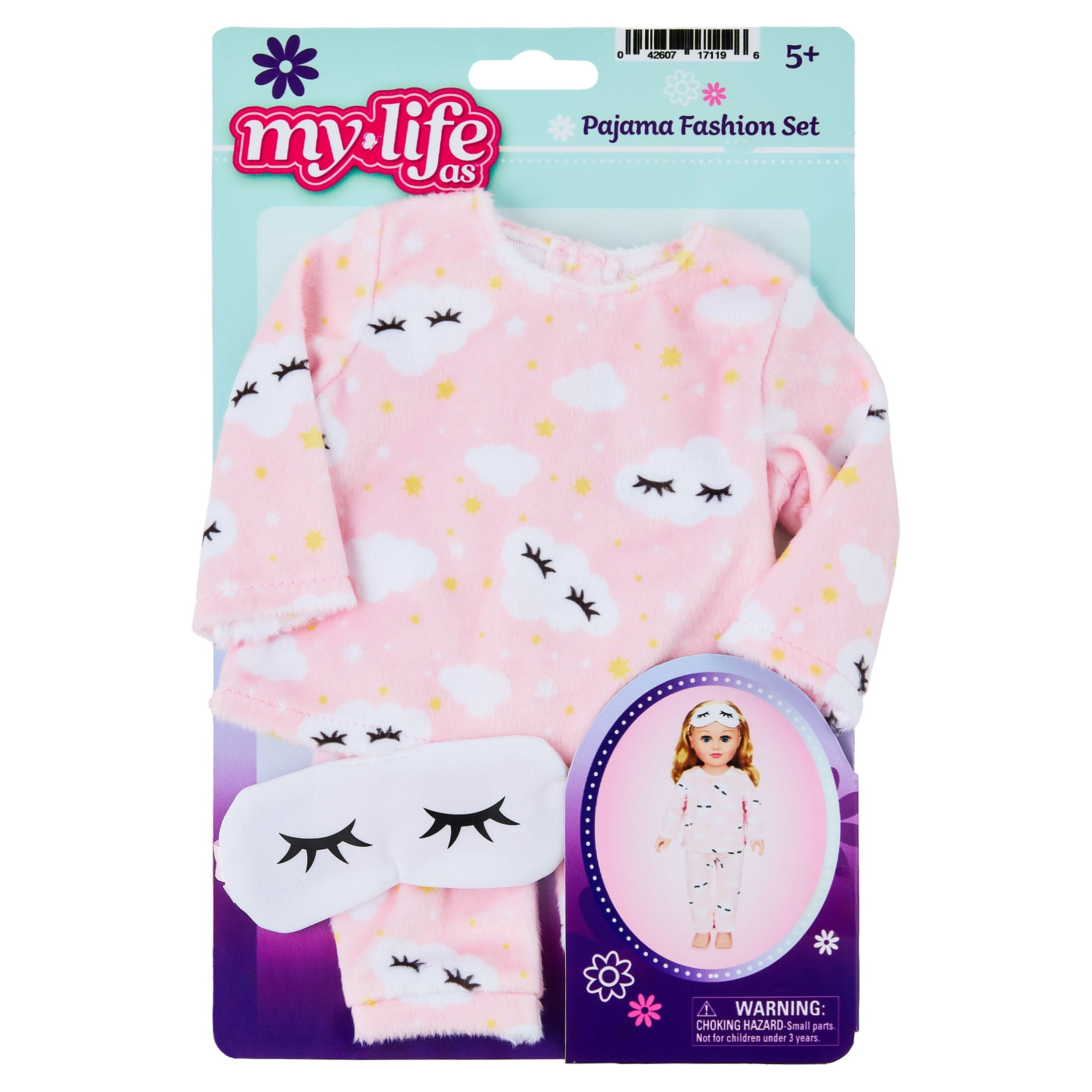My Life As Clouds Pajama Fashion Set for 18-inch Dolls, 3 Pieces