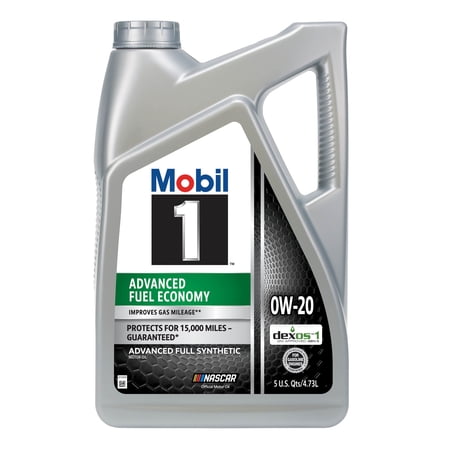 Mobil 1 Advanced Fuel Economy Full Synthetic Motor Oil 0W-20, 5 Quart