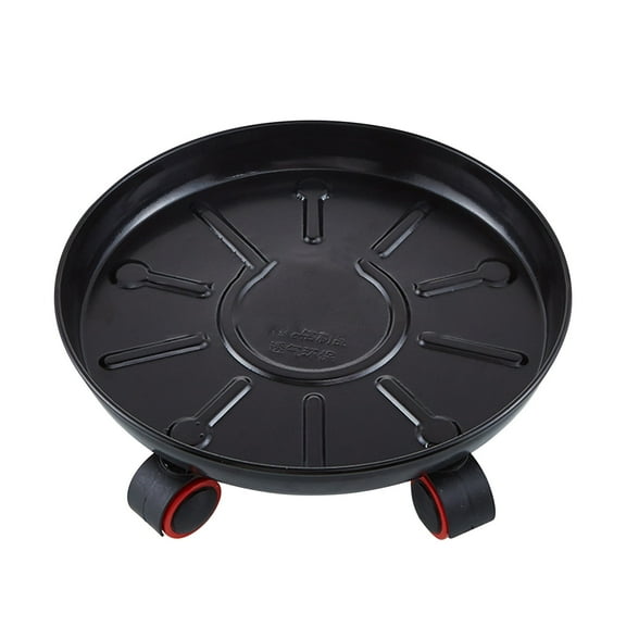 Oioii Heavy-Duty Iron Metal Circular Thickened Tray with Universal Wheels and Water Collection Box Movable Flower Pot Roller Base, Garden Tools, Yard Maintenance, 12.6in