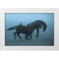 thumbnail image 1 of Wallberg, Allan 24x17 White Modern Wood Framed Museum Art Print Titled - Horses in the Fog, 1 of 4