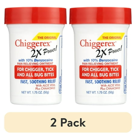 (2 pack) Chiggerex 2x Medicated Ointment: Chiggers, Mosquito, Bug Bites, 1.75oz