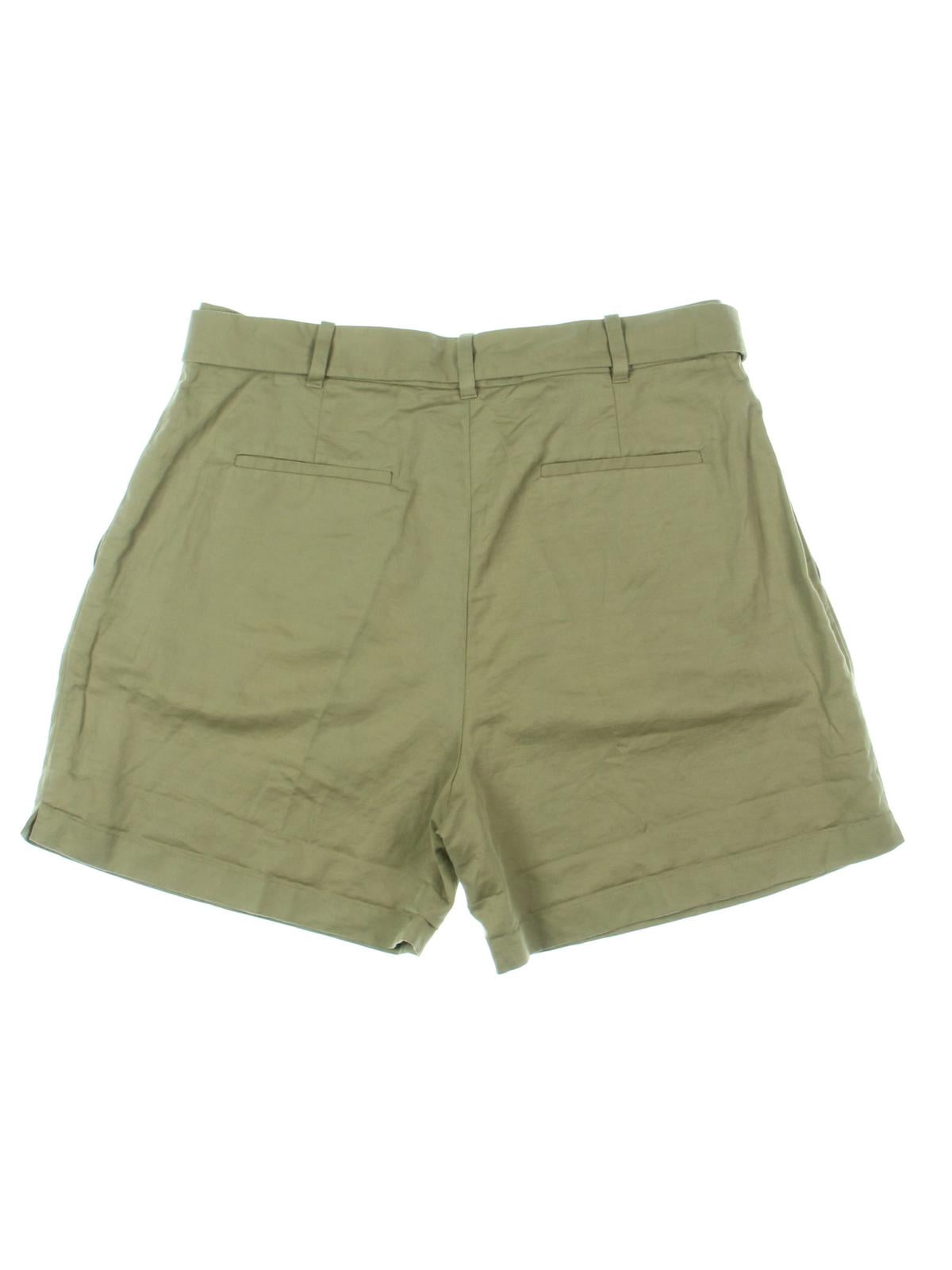 high rise khaki shorts