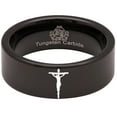 thumbnail image 5 of Crucifix Tungsten Carbide Ring, 5 of 9