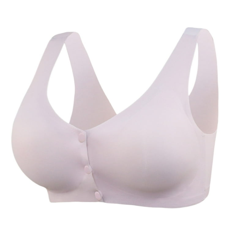 CLZOUD Wide Band Bras for Women Pink Polyester Womens Front