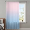 thumbnail image 4 of Pink Blue Ombre Sheer Curtains 45 Inches Long, Pink Gradient Color Modern Abstract Art Light Filering Curtains, Breathable Simi Curtain Privacy Drapes for Kitchen Bathroom Small Window Treatment, 4 of 9