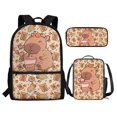 thumbnail image 3 of Yuyamidu Cute Capybara Kids Backpack Set 3Pcs with Lunch Bag Pen Bag Set Portable Lunch Bag Multifunctional Pencil Case Lightweight Casual Daypacks for Elementary School Students, 3 of 7