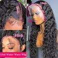 thumbnail image 2 of HAOFAN Water Wave Lace Front Wigs Human Hair Pre Plucked 13x6 HD Transparent 180% Density Brazilian Wet and Wavy Lace Front Wigs Human Hair Wigs for Black Women with Baby Hair (24 Inch), 2 of 8