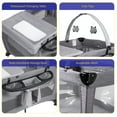 thumbnail image 2 of SACVON Portable Baby Playard with Bassinet & Changing Station | Bedside Crib | Removable Storage Organizer | Gray, 2 of 8
