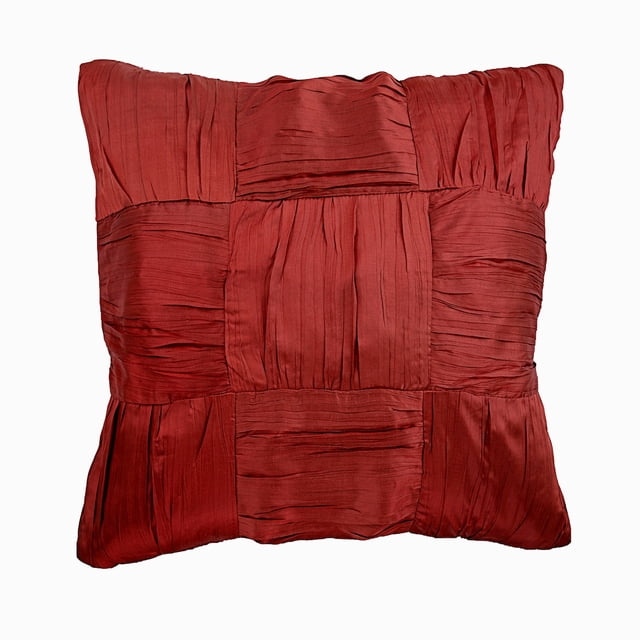 Housses de Coussin, Coussins Décoratifs Texturés Rouille, 16x16 Pouces (40x40 cm) Housses de Coussin en Soie Froissée, Housse de Coussin Carrée Rouille Couleur Unie, Housse de Coussin de Canapé - Rouille Rêveuse