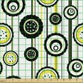 thumbnail image 2 of Ambesonne Abstract Fabric by the Yard Upholstery, Modern Flowers on Stripes, 2 Yards, Charcoal Grey and Yellow, 2 of 5