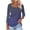 Dark Blue, variant on Women's Casual T-Shirt Gradient Color Square Neck Three-Quarter Sleeve Loose Fit Fashion Top, Hot Pink S