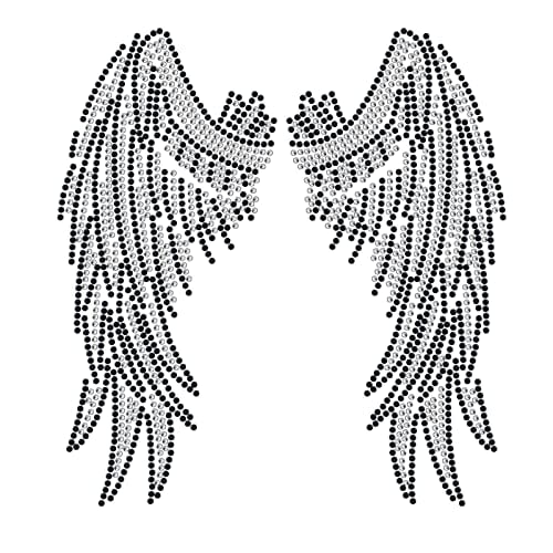 2pcs/lot angel's wing Iron On Motifs rhinestone iron on transfers designs  hot fix patches for shirt - AliExpress