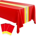 thumbnail image 1 of wonima02 3 Pcs Fire Fighting Tablecloth 54"x108" Table Runner Cover Disposable Plastic Rectangle Tablecloths for Firefighter Construction Road Racing Track Car Birthday Party Decoration Supplies(Red), 1 of 1