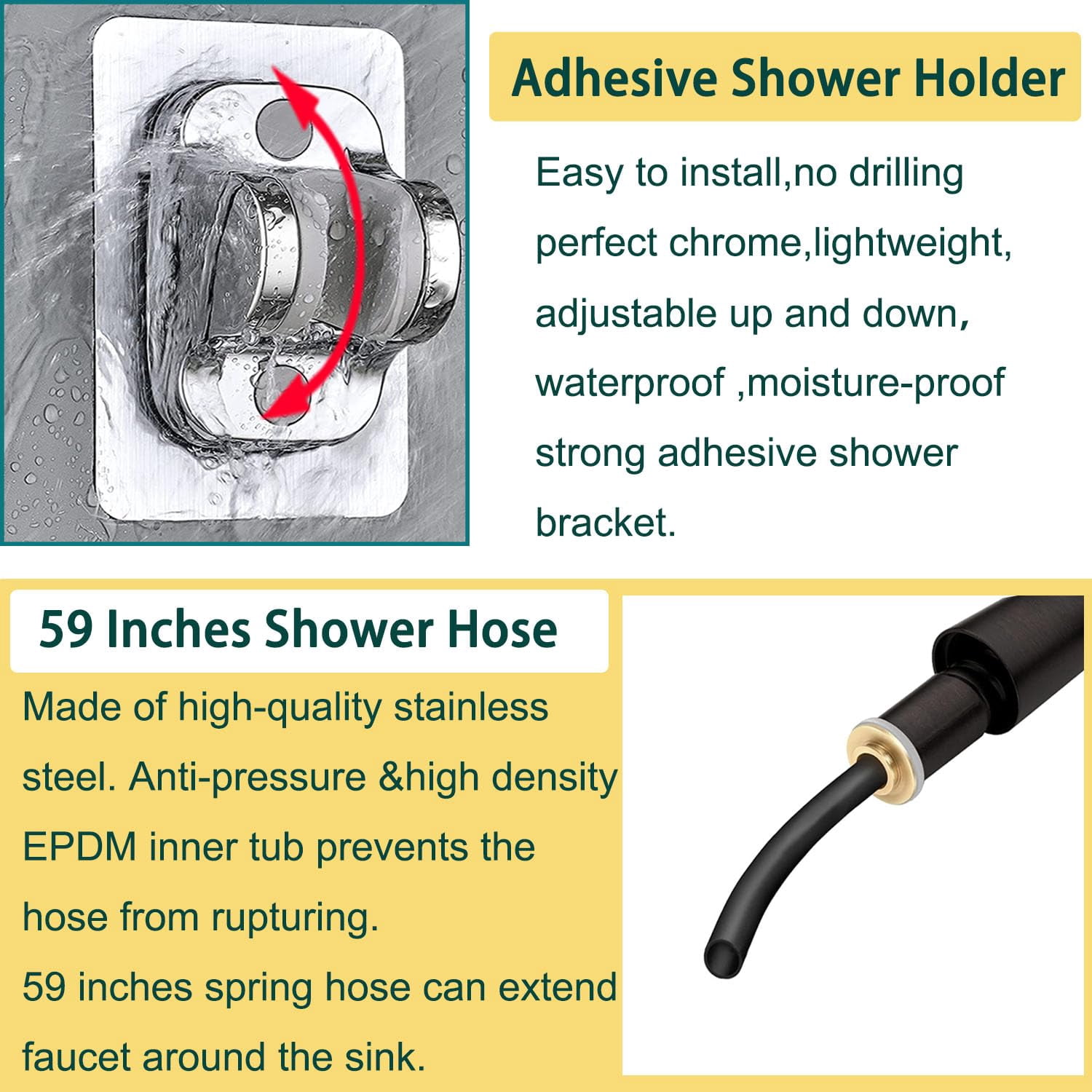 Kitchen Faucet Hose Sprayer Attachment For Tub & Sink  Black Stainless Steel Water Saving Aerator 3-way Diverter Valve