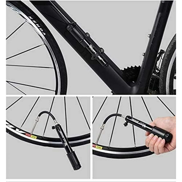 Bike Pump Portable Bicycle Tire Aluminum Alloy Bycicles Pumps Tyre Hand Pump for Road Football Basketball Volleyball Tire Ball Needle Frame Mount Black Walmart
