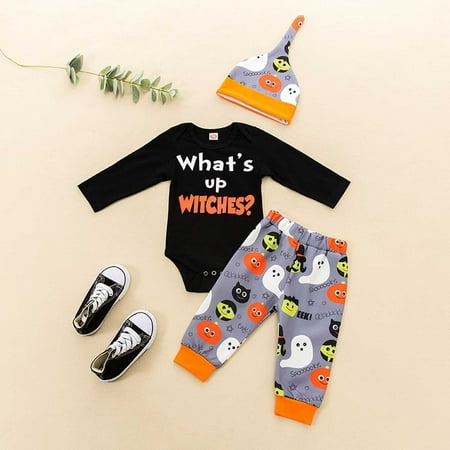 

Zelic Long Sleeve Shirts Spring Clearance Toddler Baby Boys Cosplay Ghost Halloween Costume Letter Print Long Sleeve Suit