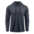 thumbnail image 6 of Dwellite Men's Hooded 50+ Sun T Shirts Long Sleeve Athletic Tops Summer Casual Fishing Shirts Light Gray XL, 6 of 7