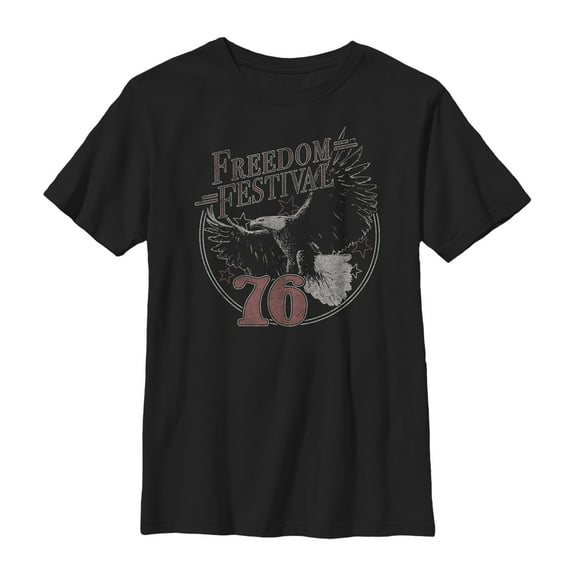 Boy's Lost Gods Fourth of July  Freedom Festival  Graphic Tee Black Small