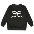 thumbnail image 1 of FAOWME Sweat à Capuche à Manches Longues pour Filles avec Nœud Col Rond Noir 7-8 Ans, 1 of 4