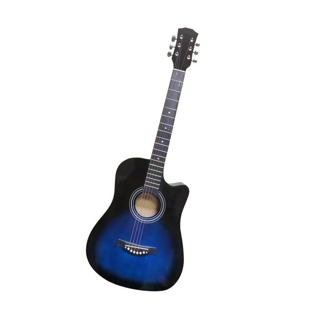 Guitarra acústica clásica, cuerda de cobre de 38 pulgadas, a aprender, guitarra de 6 cuerdas para fiestas profesionales de niños y adolescente Azul