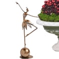 Postuois Ornament Vintage Metal Dancing Girl Garden Statue Waterproof