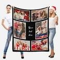 thumbnail image 3 of Custom Blanket with Photos Text Customized Blanket Personalized 7-Photo Collage Memorial Gifts Christmas Birthday Blankets for Family Friends Pets Mom Dad Wife Husband, 3 of 6