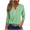 thumbnail image 2 of Fiudx Camisetas para Mujer Blusa de Manga 3/4 Corta Estampada a La Moda para Mujer, Blusa Informal con Cuello Redondo, 2 of 5