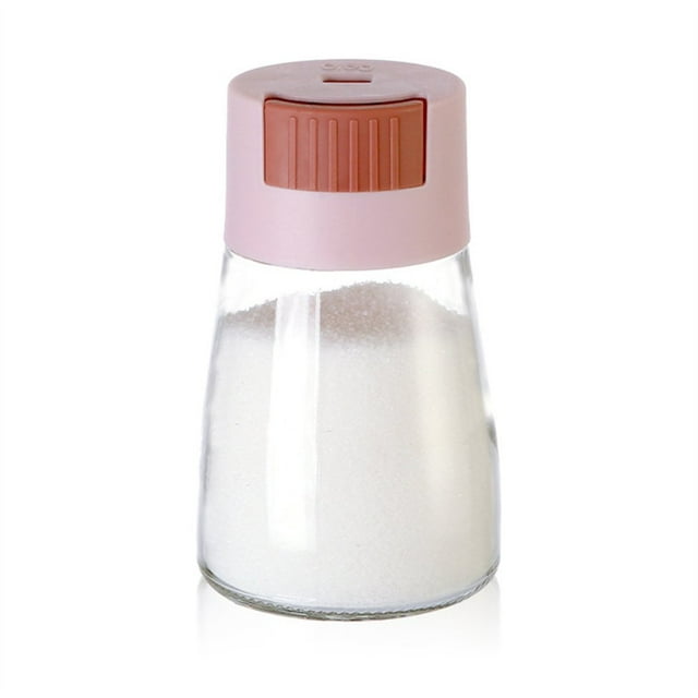 Salt Shakers with Press Button Moisture Proof Salt Shakers for Salt Sugar Spice Pepper Beige