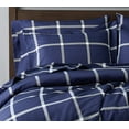 thumbnail image 2 of Truly Soft Printed Windowpane White and Navy Polyester 3-Piece Full/Queen Comforter Set, geometric themed, for Men and Women, OEKO-TEX Certified Confidence, 2 of 7