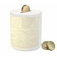 thumbnail image 3 of Ivory Piggy Bank, Victorian Curved Renaissance Style Leaves Branches Classic Petals Illustration, Ceramic Coin Bank Money Box for Cash Saving, 3.6" X 3.2", Cream, by Ambesonne, 3 of 4