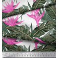 thumbnail image 2 of Soimoi polyester Crepe Fabric Floral & Leaves Tropical Printed Fabric 1 Yard 52 Inch Wide, 2 of 3