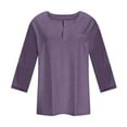 thumbnail image 3 of HADST Women Tops Time and - Plus Size V Neck Casual Tops Solid Loose See Through Tops for Women, 3 of 4