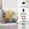 thumbnail image 3 of Spring Throw Pillow Covers 16x16 Set of 2 Daffodils Flower Pillow Covers Floral Vase Outdoor Pillowcase Watercolor Linen Cushion Case for Sofa Outdoor Patio, 3 of 6