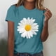thumbnail image 2 of Camisetas de Mujer Flor Impresión Manga Corta Cuello Redondo Blusa, Ligero Y Casual de las Mujeres Camisetas, 2 of 4