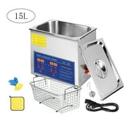 SDKEHUI 15L Upgraded Ultrasonic Cleaner (300W Heater,360W Ultrasonic) 40kHz Ultrasonic Cleaning Machine Knob 304 Stainless Steel Ultrasonic Cleaner Machine for Cleaning Jewelry Eyeglasses Watches