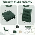 thumbnail image 5 of Galenzoov 28×18×5 inch Ultimate Comfort Rocking Chair Cushion Set - Luxurious Thick Memory Foam with Non-Slip Ties, Water-resistant Seat & Back Pillows for Indoor/Outdoor Rockers, Dark Green, 5 of 7