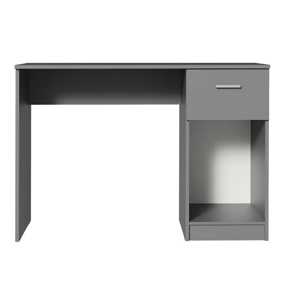 Madesa Compact Computer Desk Study Table for Small Spaces Home Office 43 Inch Student Laptop PC Writing Desks with Storage and Drawer, Modern Ergonomic Gaming  Workstation - Grey
