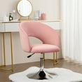 Pink Velvet Vanity Chair Vanity Stool Height Adjustable Accent Chair