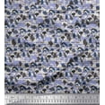 thumbnail image 1 of Soimoi Satin Silk Fabric Brick Wall & Floral Shirting Print Fabric by Yard 42 Inch Wide, 1 of 1