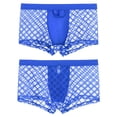 thumbnail image 2 of TANBOM Men's Bulge Enhancing Boxer Briefs Mesh Transparent Underwear Blue XXL 1-Pack, 2 of 6