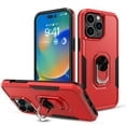 thumbnail image 1 of [PST] iPhone 14 Pro Max Ring Case, Dual Layers Heavy Duty Magnetic Hard Kickstand Case with Ring Stand, 1 of 4