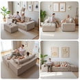 thumbnail image 4 of BYBYME 104"Oversized L-Shaped Sectional Sofa Cloud Boneless Modular Couch,Upholstered Sofa with Convertible Left/Right Ottoman for Living Room Bedroom,No Assembly,Beige, 4 of 10