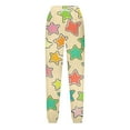 thumbnail image 6 of Riecok Jogger Sweatpants for Girls Waisted Drawstring with Pockets Printing Casual Trackpants Beige 5 Years, 6 of 7