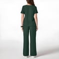 thumbnail image 4 of Womens Scrub Sets Stretch 2 Piece Uniforms Suit Nursing Fitted V Neck Top with Jogger Style Pants 2025 Green S, 4 of 4