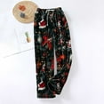 thumbnail image 4 of Christmas Flannel Pajama Pants Women Elastic Waist Holiday Print Wide Leg Lounge Bottoms with Pockets Winter Warm Cozy Sleepwear Pj Pants, 4 of 7
