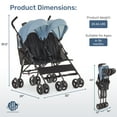 thumbnail image 3 of Dream On Me Twin Venture Umbrella Stroller, Light Blue, 3 of 13