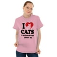 thumbnail image 3 of I Love Cats People Annoy Me Funny Pet Women's Graphic T Shirt Tees Brisco Brands L, 3 of 6