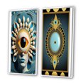 thumbnail image 3 of Designart "Radiant Eye Captures the Beholder II" Modern Abstract Framed Wall Art Set Of 2 - Traditional Blue Frame Gallery Set For Office Decor, 3 of 6